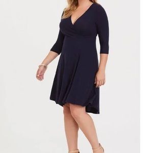 Torrid Navy 3/4 sleeve dress